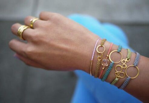 bracelets on the arm as talismans for good luck