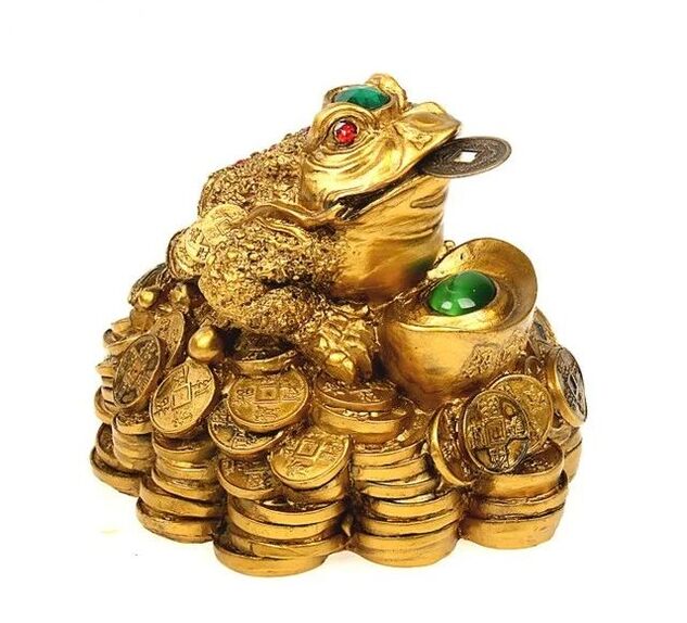 frog with money to attract wealth