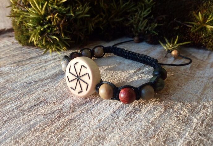 bracelet with runes as an amulet for luck
